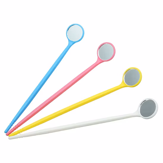 Espelho bucal de uso único para check-up odontológico oral dedicado à clínica